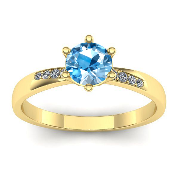 Inel logodna cu topaz blue rotund