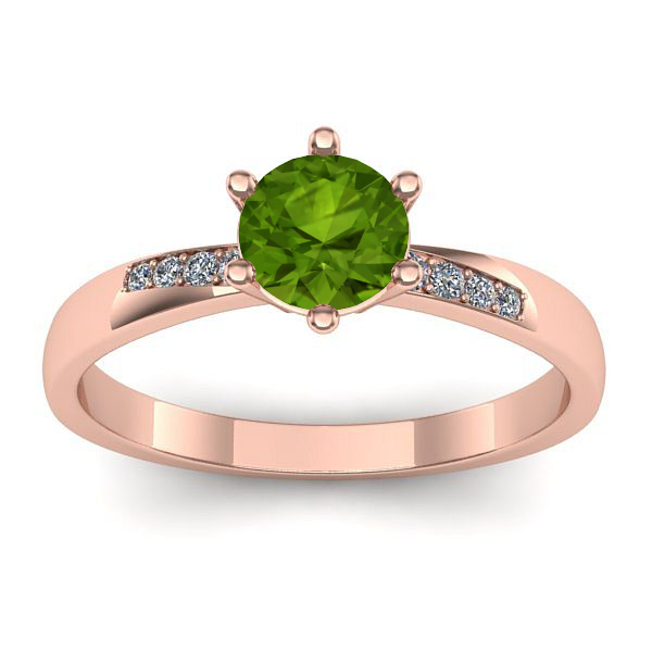 Inel logodna cu peridot rotund