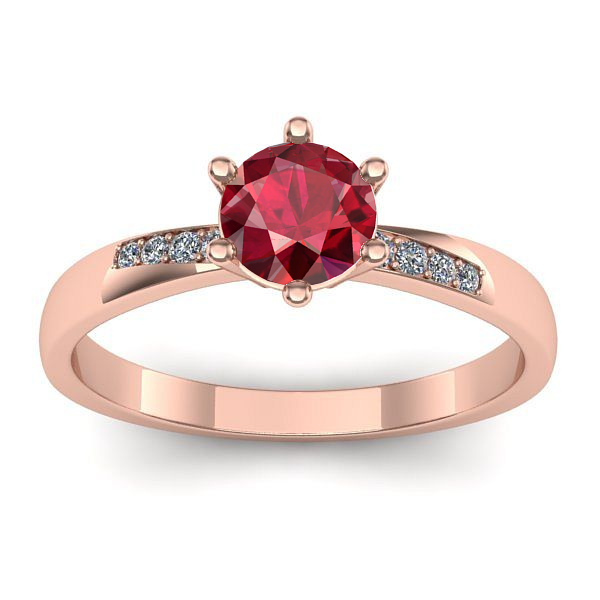 Inel de logodna cu rubin rotund