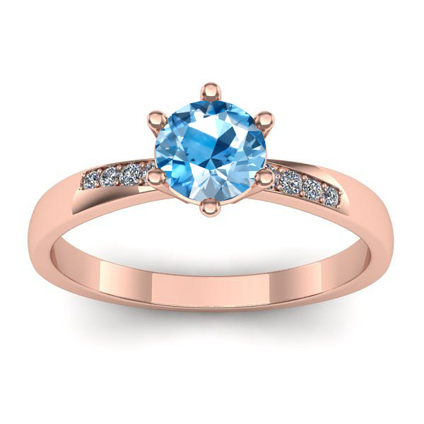 Inel logodna cu topaz blue rotund