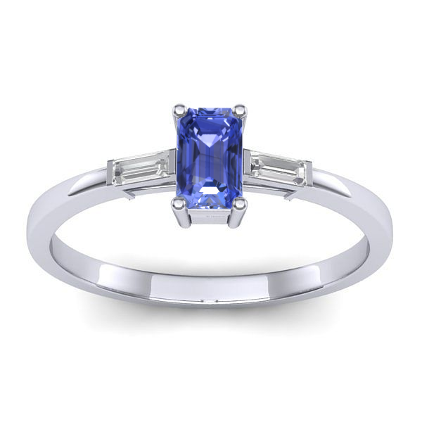 Inel cu tanzanit dreptunghiular