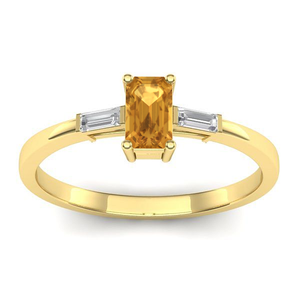 Inel de logodna cu citrin dreptunghiular