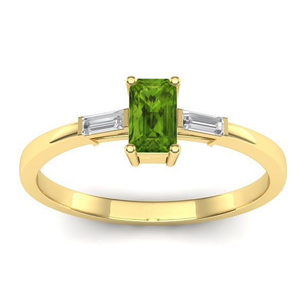 Inel logodna cu peridot dreptunghiular