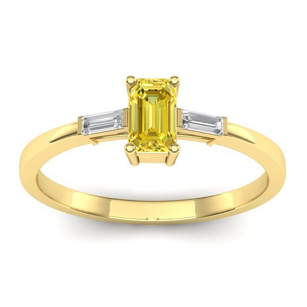 Inel de logodna cu safir galben dreptunghiular