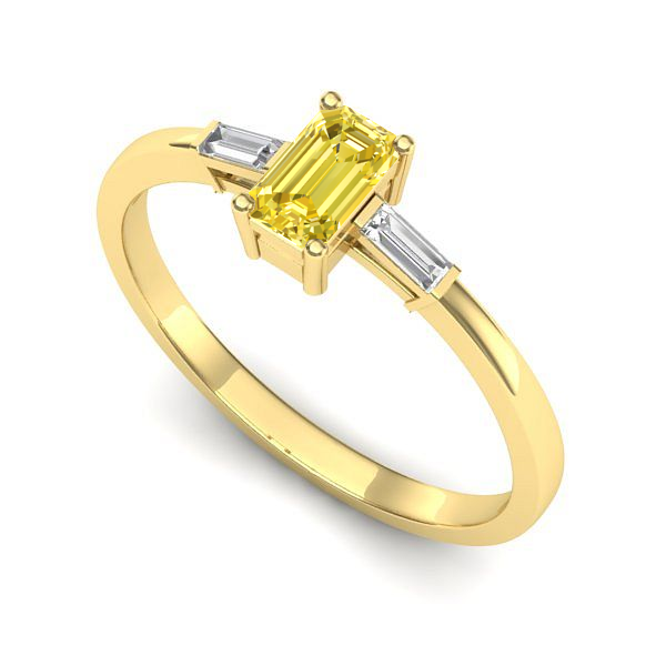 Inel de logodna din aur galben cu safir galben