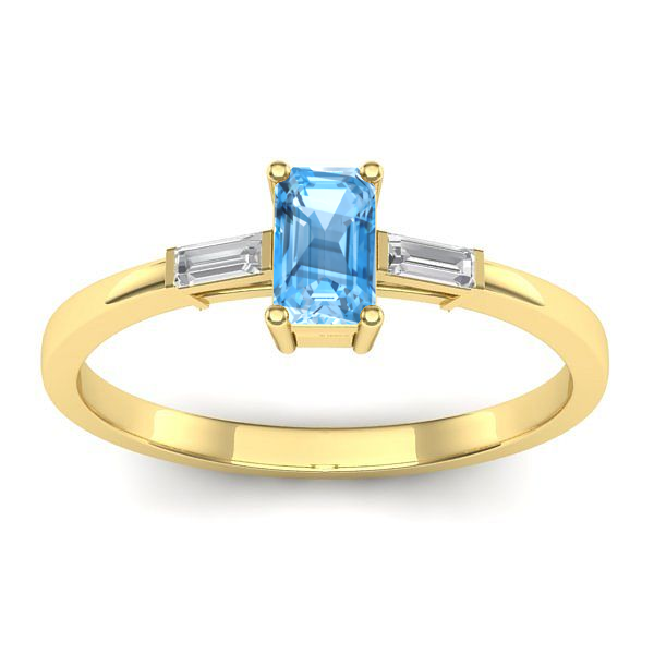 Inel logodna cu topaz blue dreptunghiular