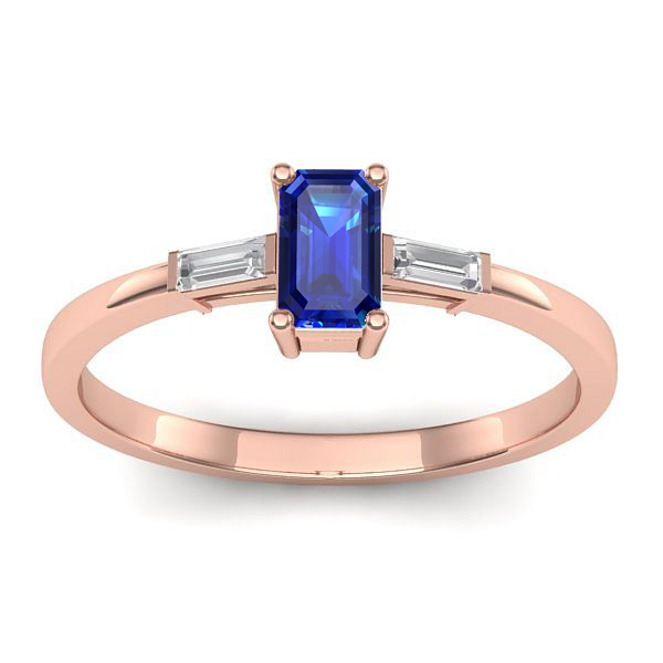 Inel cu safir dreptunghiular