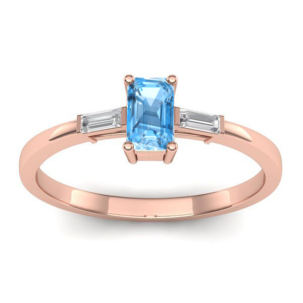 Inel cu topaz blue dreptunghiular