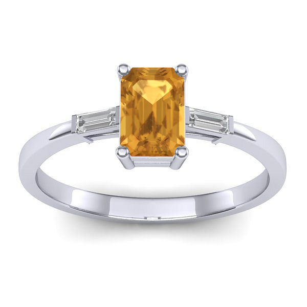 Inel de logodna cu citrin dreptunghiular