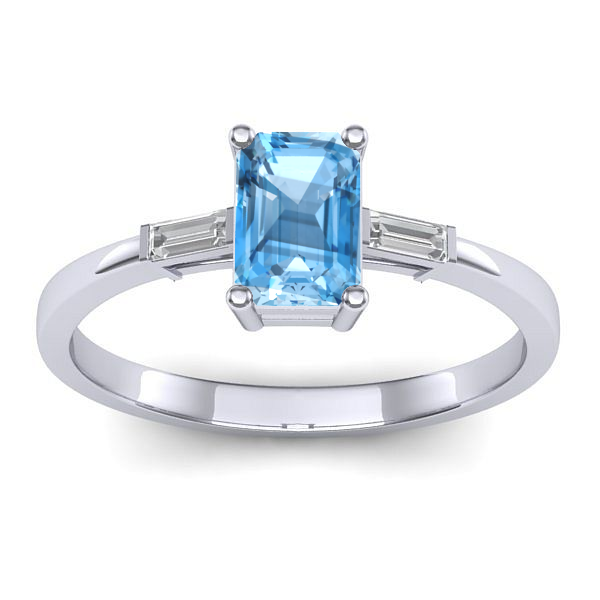 Inel de logodna cu topaz blue dreptunghiular