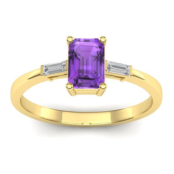 Inel cu ametist dreptunghiular