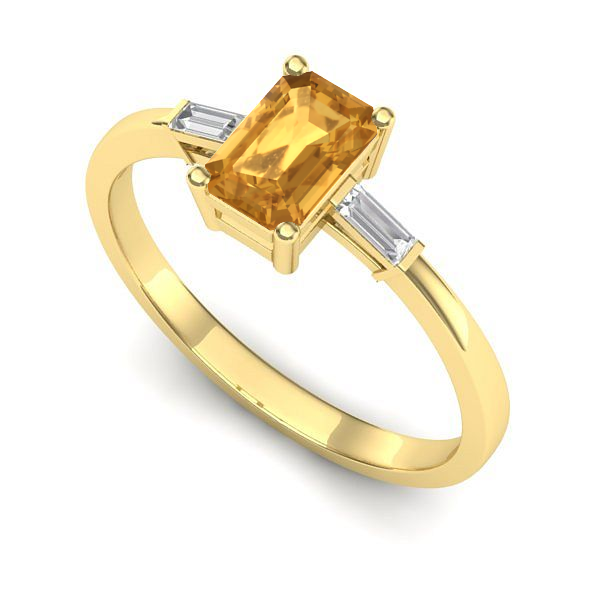 Inel din aur galben cu citrin