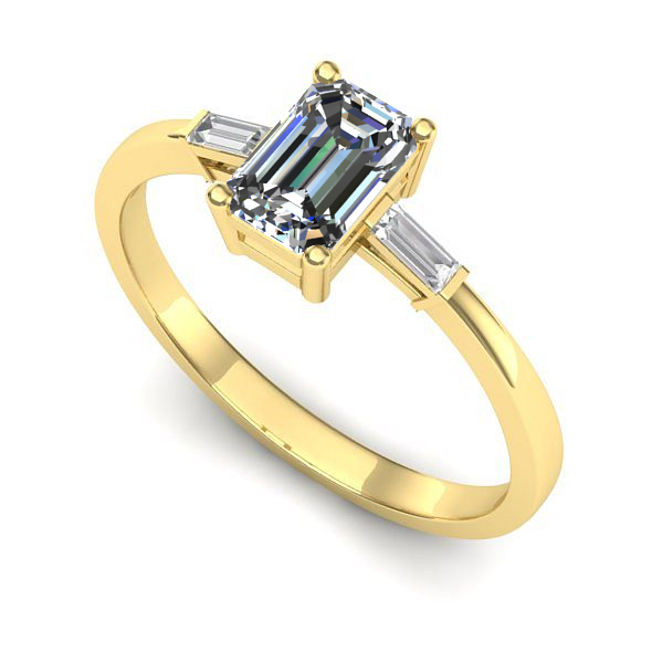 Inel din aur galben cu safir alb