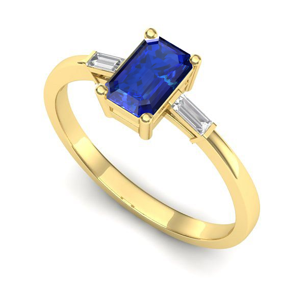 Inel de logodna din aur galben cu safir