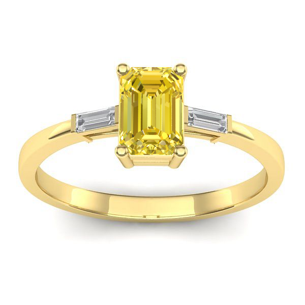 Inel de logodna cu safir galben dreptunghiular