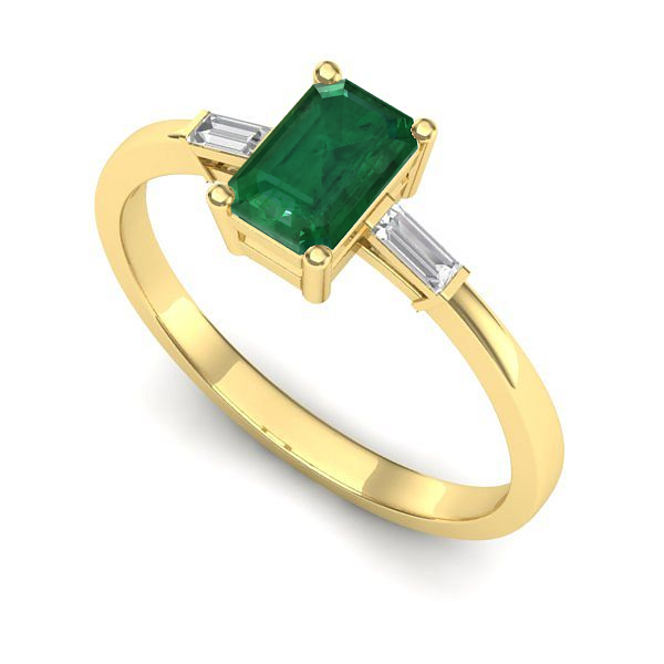 Inel din aur galben cu smarald