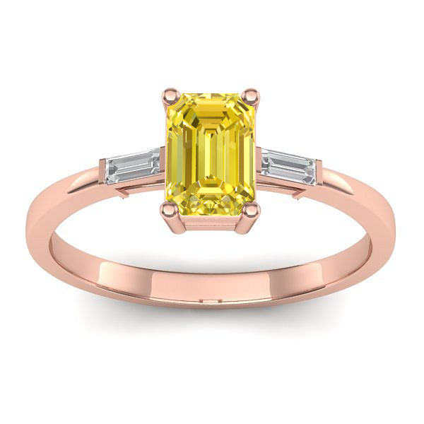 Inel cu safir galben dreptunghiular