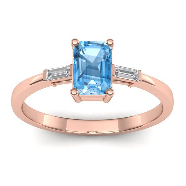 Inel cu topaz blue dreptunghiular