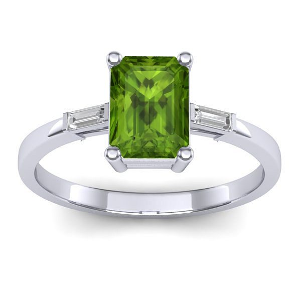 Inel de logodna cu peridot dreptunghiular