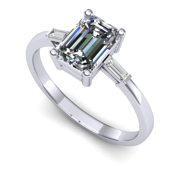 Inel de logodna din aur alb cu diamant de laborator