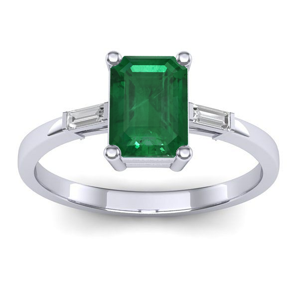 Inel cu smarald dreptunghiular