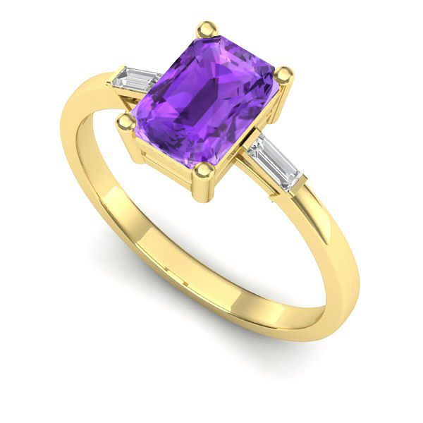 Inel din aur galben cu ametist