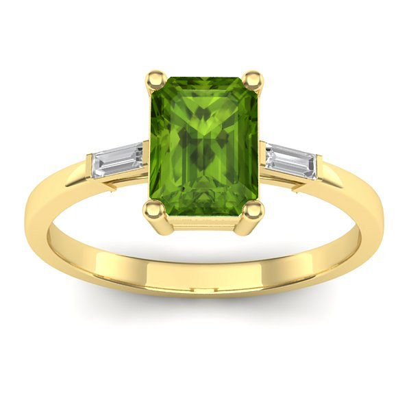 Inel logodna cu peridot dreptunghiular