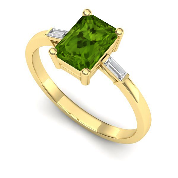 Inel din aur galben cu peridot