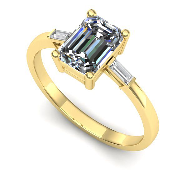 Inel de logodna din aur galben cu diamant de laborator