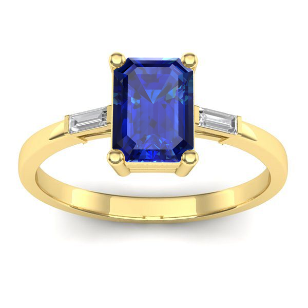 Inel cu safir dreptunghiular