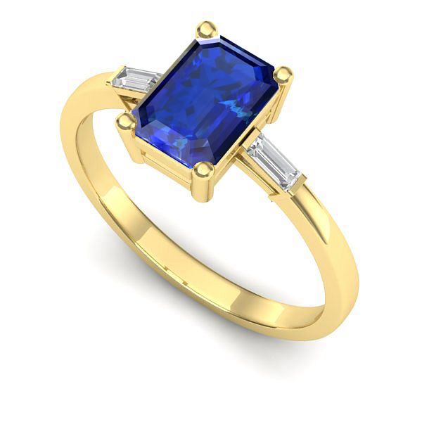 Inel de logodna din aur galben cu safir