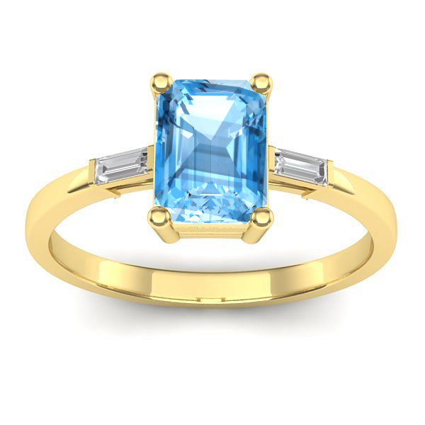 Inel logodna cu topaz blue dreptunghiular