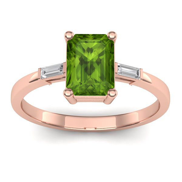 Inel logodna cu peridot dreptunghiular