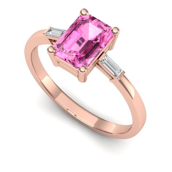 Inel din aur roz cu safir roz