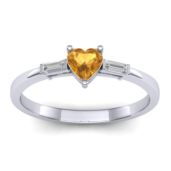 Inel de logodna cu citrin inima