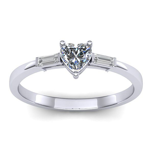 Inel logodna cu diamant inima