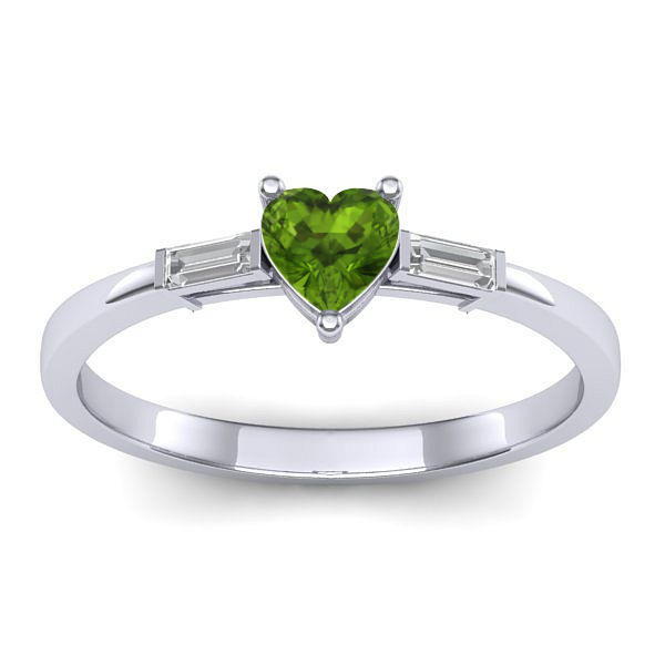 Inel logodna cu peridot inima