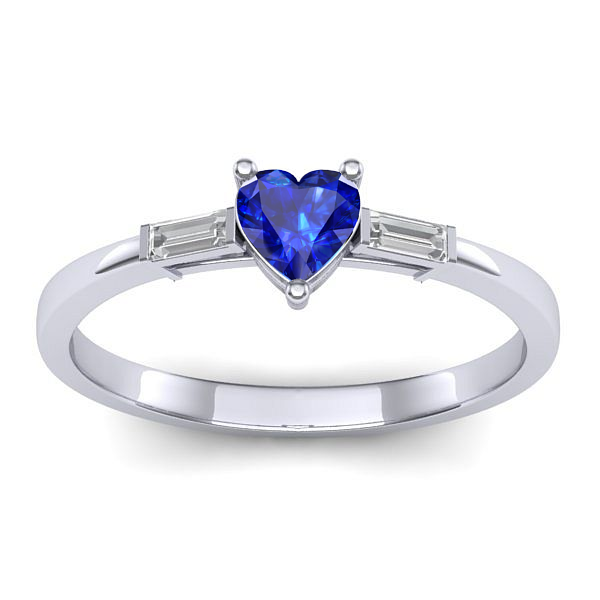Inel cu safir inima