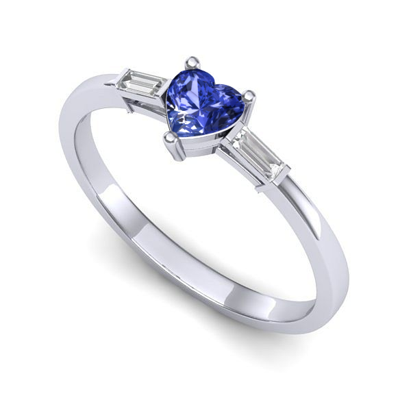 Inel de logodna din aur alb cu tanzanit