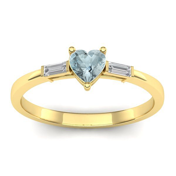 Inel logodna cu aquamarin inima