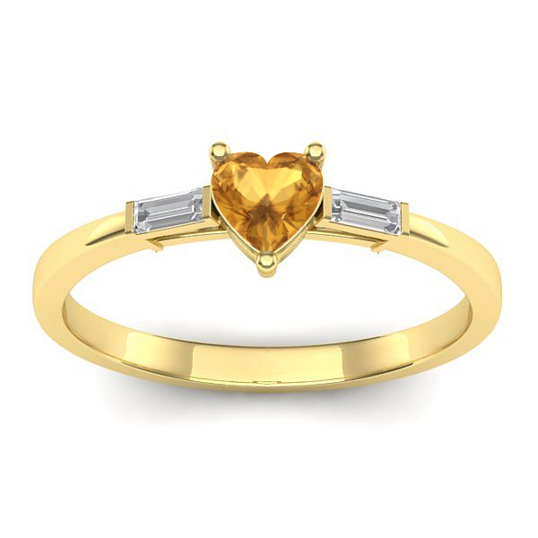 Inel de logodna cu citrin inima