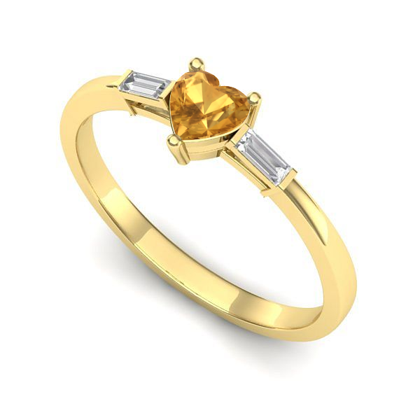 Inel de logodna din aur galben cu citrin