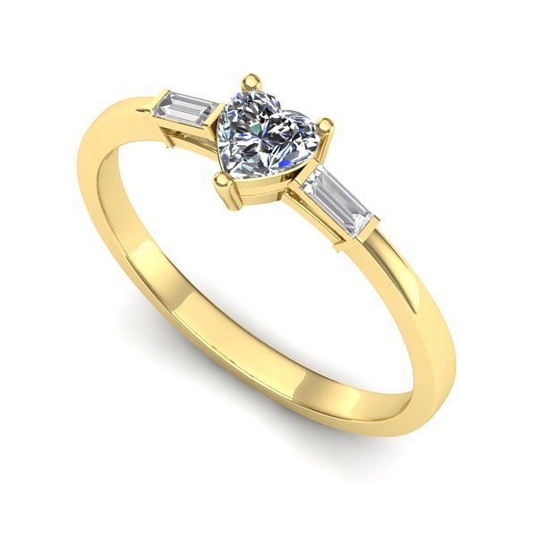 Inel logodna din aur galben cu diamant