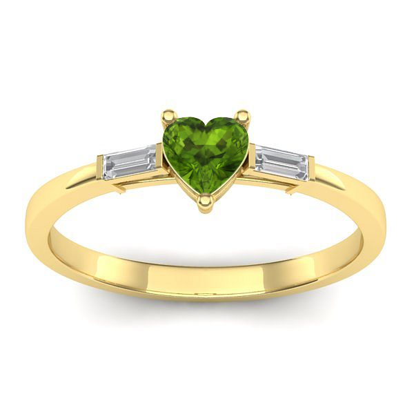 Inel cu peridot inima