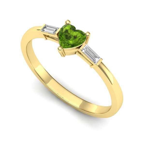 Inel de logodna din aur galben cu peridot