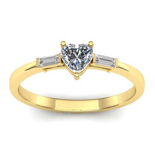 Inel cu safir alb inima