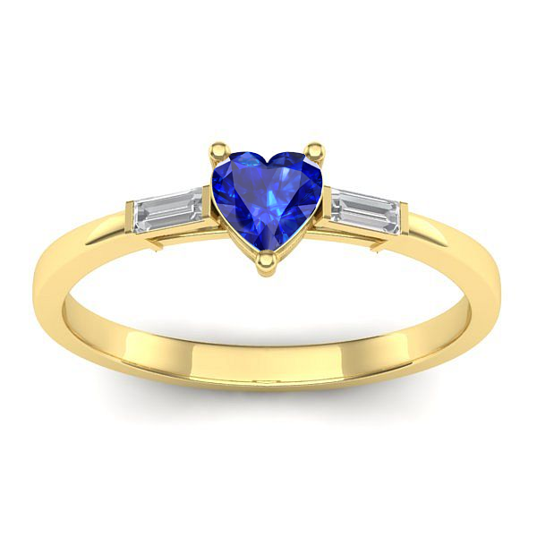 Inel logodna cu safir inima