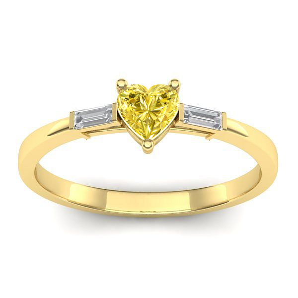 Inel de logodna cu safir galben inima