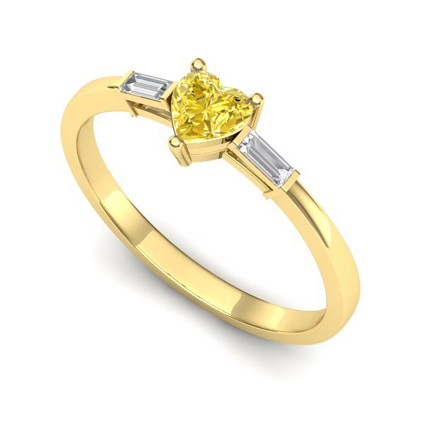 Inel din aur galben cu safir galben