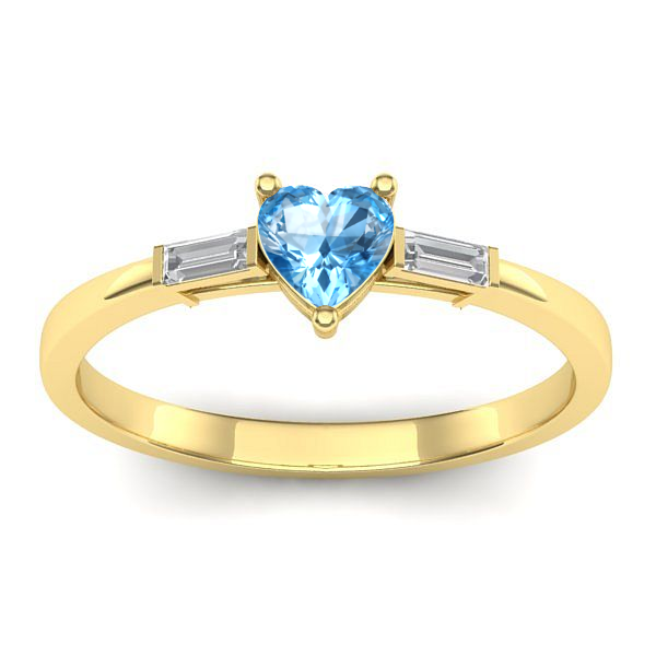 Inel logodna cu topaz blue inima